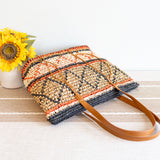 Women’s Large Straw Tote Bag for Beach, Vacation & Summer Outfits