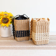 Women’s Straw Cube Shaped Handbag Purse for Beach, Vacation & Summer Outfits