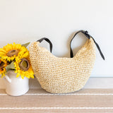 Women’s Large Straw Hobo Crossbody Bag for Beach, Vacation & Summer Outfits