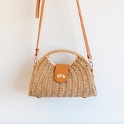 Women’s Straw Shell Shape Crossbody Hobo Bag for Beach, Vacation & Summer Outfits