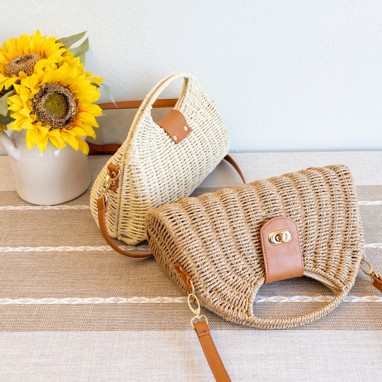 Women’s Straw Shell Shape Crossbody Hobo Bag for Beach, Vacation & Summer Outfits
