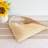Women’s Summer Boho Simple Two-Tone Straw Shoulder Bag for Beach, Vacation & Summer Outfits