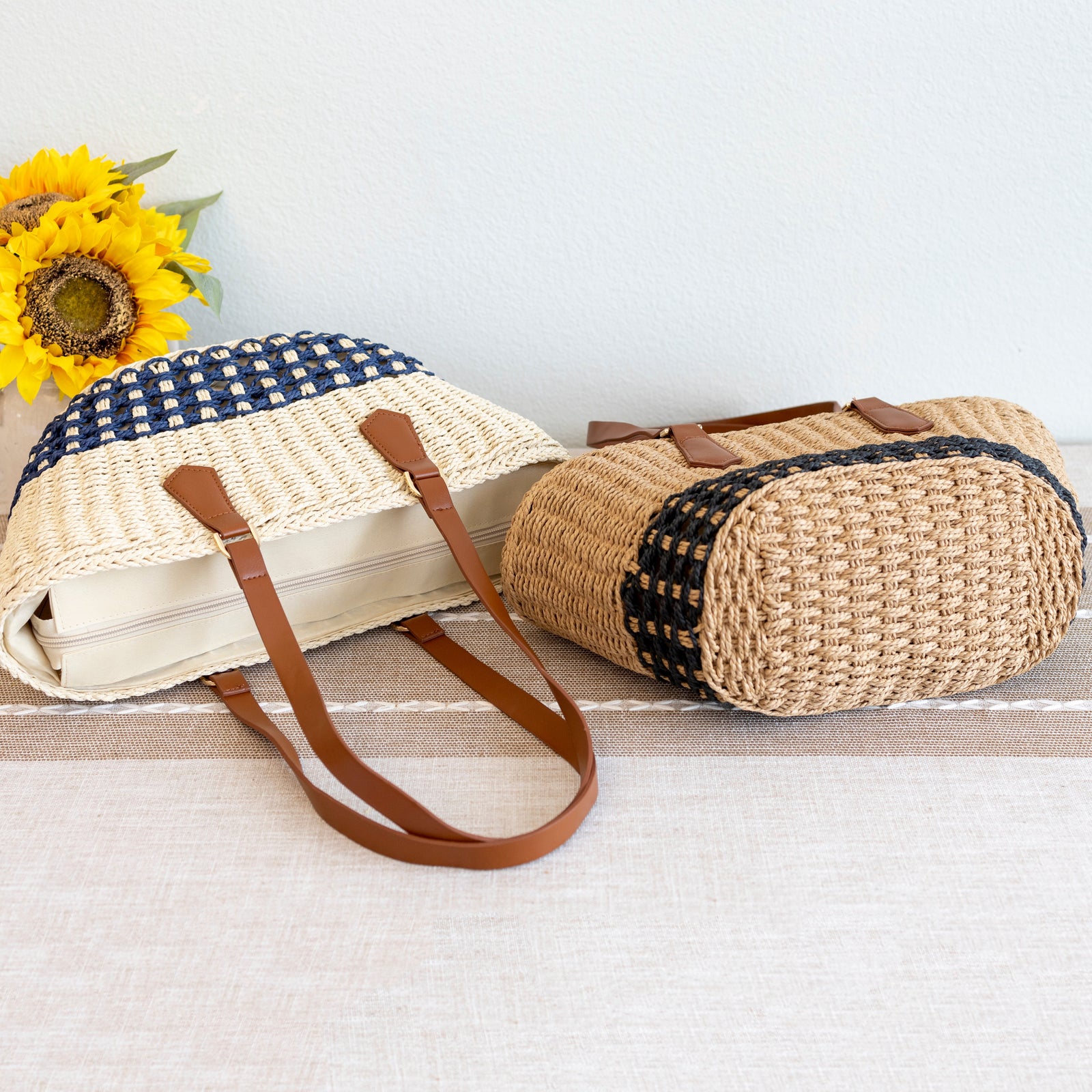 Women’s Handmade Summer Straw Basket Bag Beach Handbag for Beach, Vacation & Summer Outfits