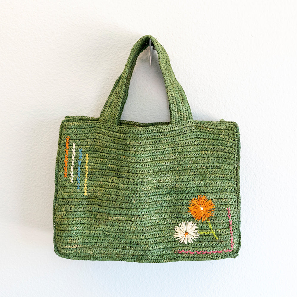 Damen kleine Baststroh-Handtasche Shopper für Strand, Urlaub & Sommeroutfits