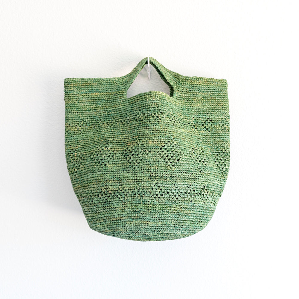 Handgewebte Raffia-Strandtasche für Damen in Grün Handtasche für Strand, Urlaub & Sommer-Outfits