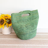 Women’s Hand Woven Raffia Beach Bag in Green Handbag for Beach, Vacation & Summer Outfits