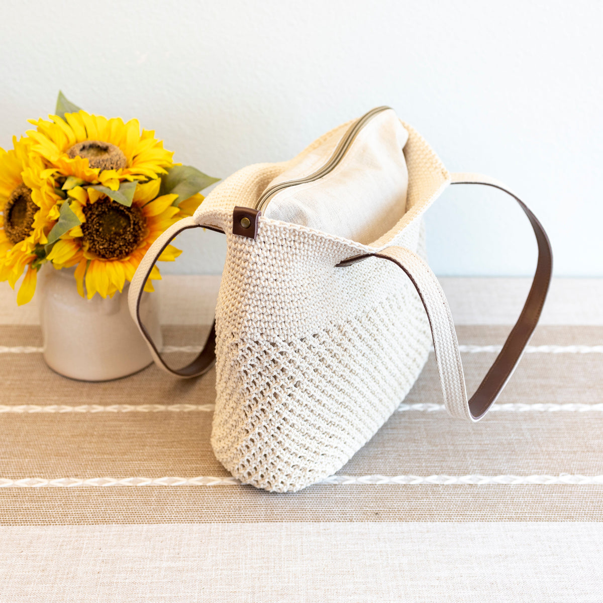 Women’s Crochet Cotton Handmade Retro Woven Shoulder Bag for Boho Everyday Style & Gifts