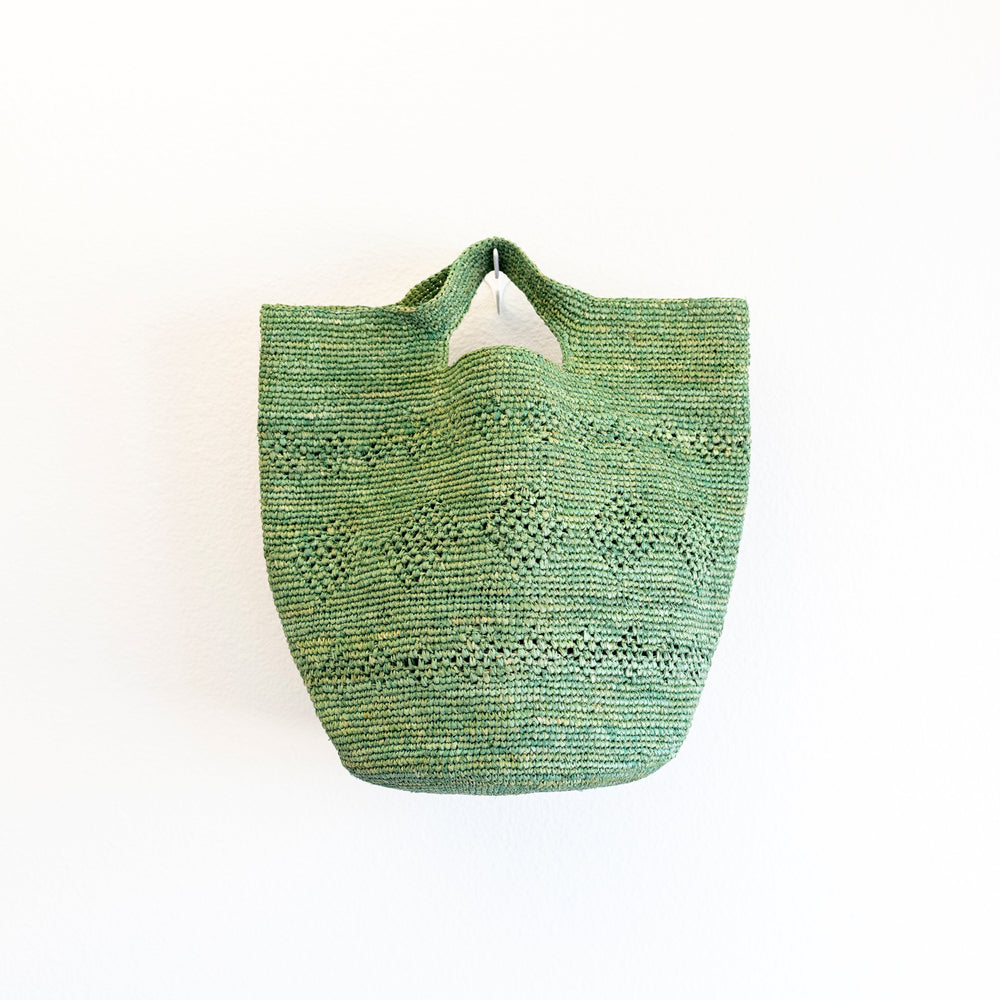 Handgewebte Raffia-Strandtasche für Damen in Grün Handtasche für Strand, Urlaub & Sommer-Outfits