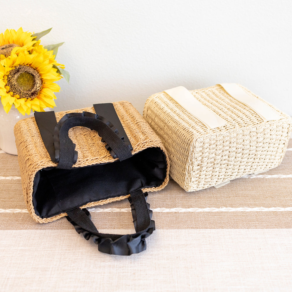 Women’s Summer Straw Beach Basket Handbag for Beach, Vacation & Summer Outfits