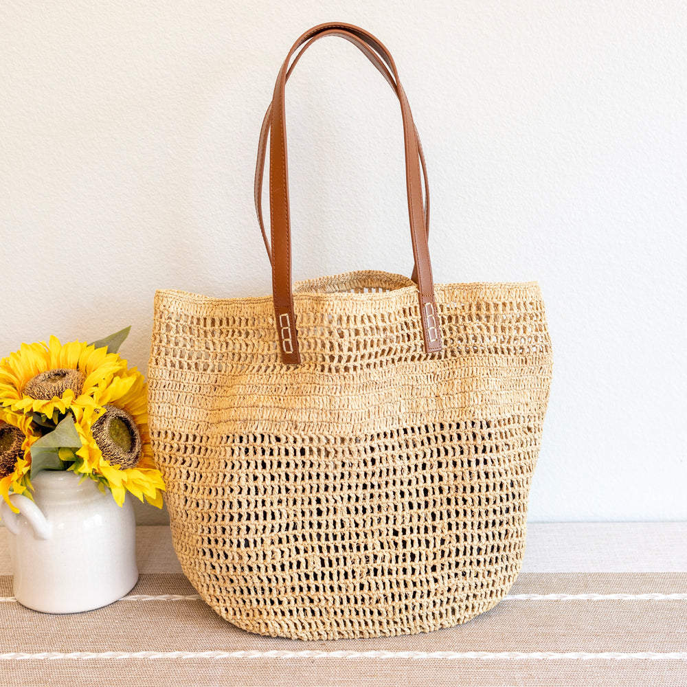 Women’s Large Soft Raffia Woven Summer Straw Tote for Beach, Vacation & Summer Outfits