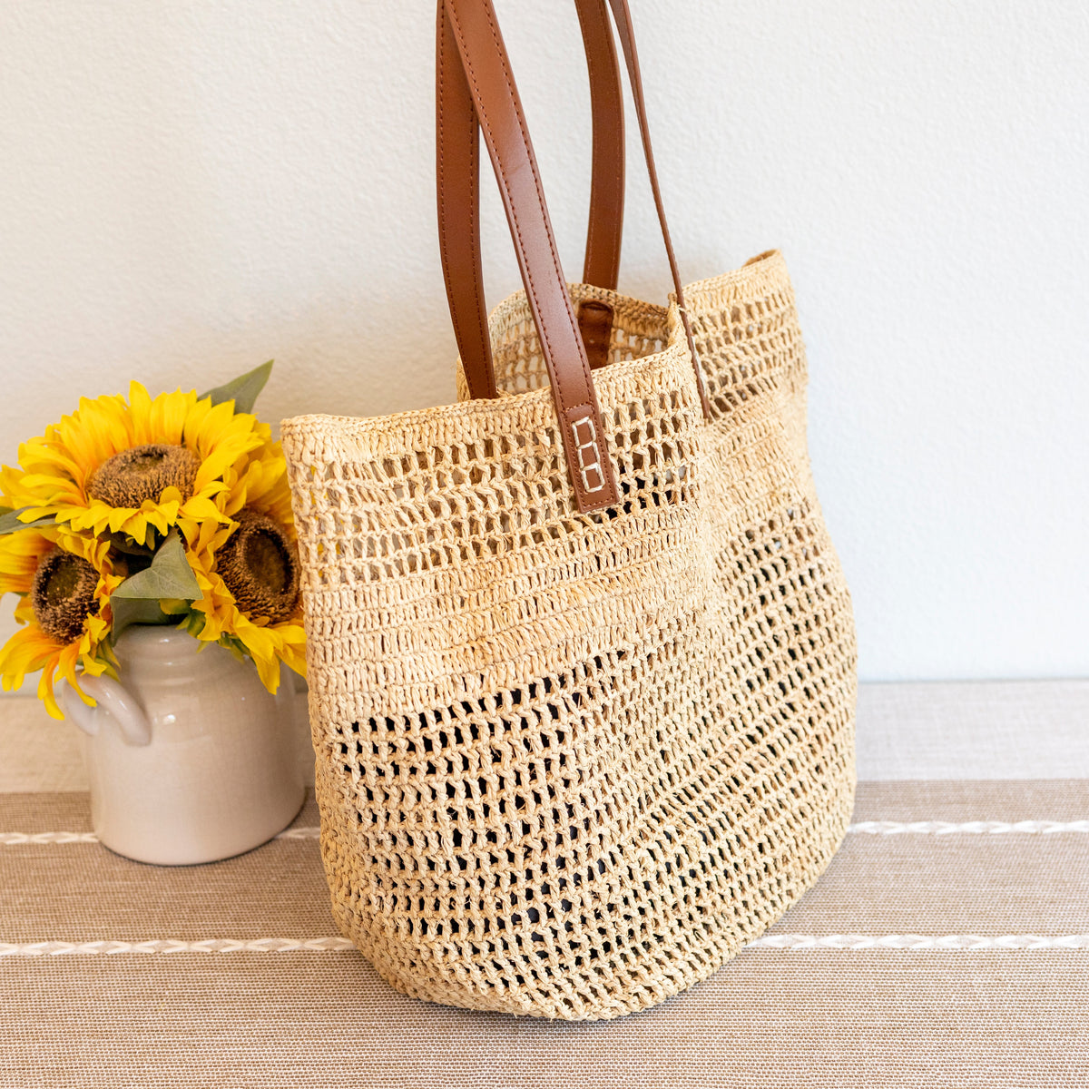 Women’s Large Soft Raffia Woven Summer Straw Tote for Beach, Vacation & Summer Outfits