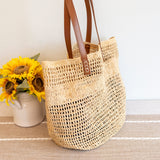 Women’s Large Soft Raffia Woven Summer Straw Tote for Beach, Vacation & Summer Outfits