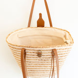 Women's Woven Straw Market Tote Bag for Beach, Vacation & Summer Outfits