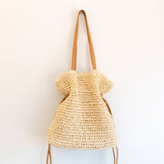 Women’s Retro Straw Woven Tote Bag for Beach, Vacation & Summer Outfits