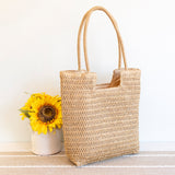 Women’s Retro Straw Woven Tote Bag for Beach, Vacation & Summer Outfits