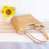 Women’s Retro Straw Woven Tote Bag for Beach, Vacation & Summer Outfits