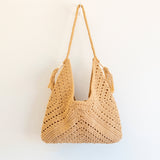 Women’s Retro Cotton Crochet Shoulder Bag Purse for Boho Everyday Style & Gifts
