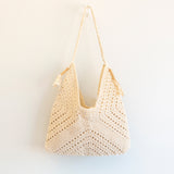 Women’s Retro Cotton Crochet Shoulder Bag Purse for Boho Everyday Style & Gifts