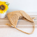 Women’s Retro Cotton Crochet Shoulder Bag Purse for Boho Everyday Style & Gifts