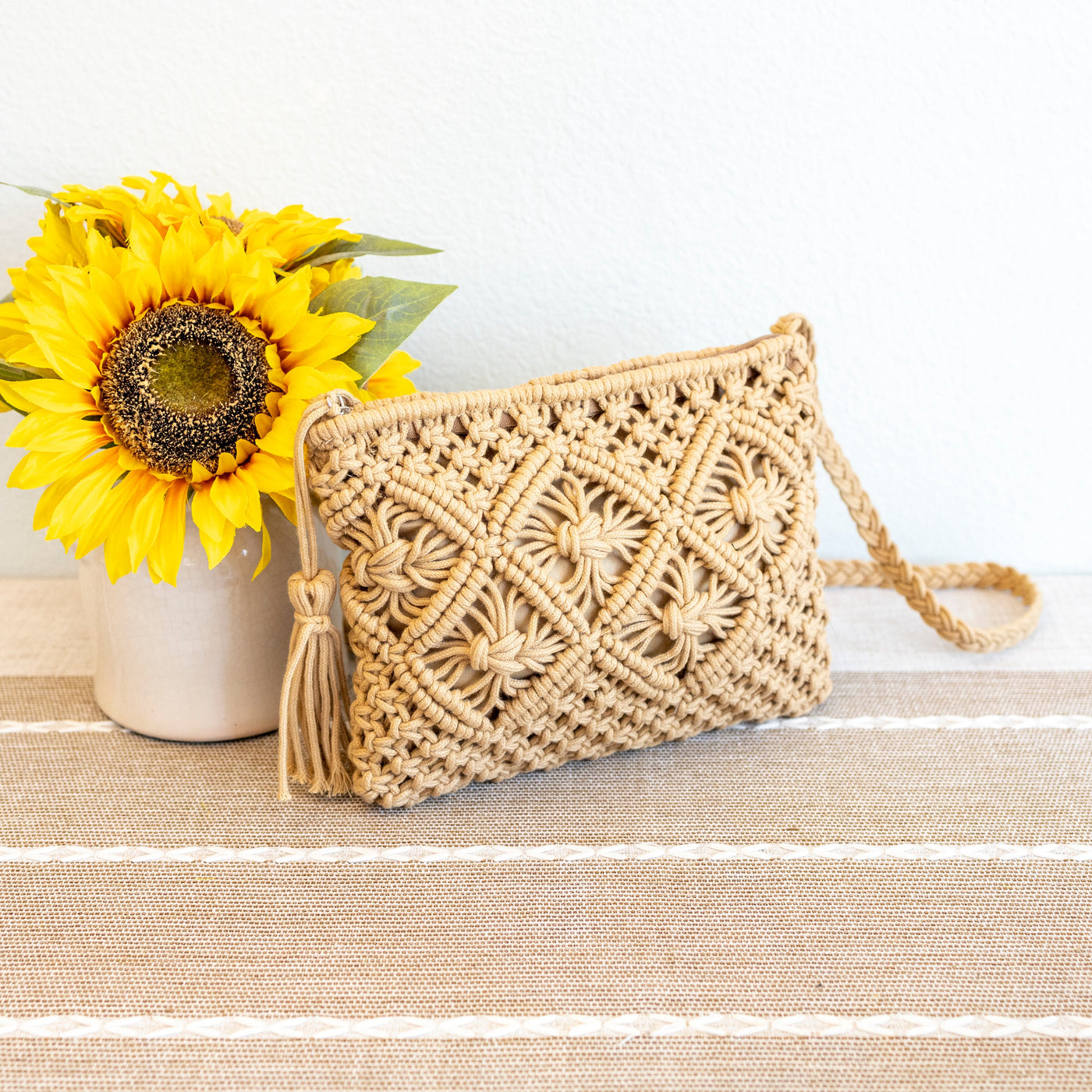 Women’s Macrame Cotton Woven Macrame Crossbody Purse for Boho Everyday Style & Gifts