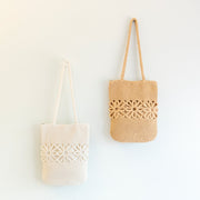 Women’s Crochet Medium Cotton Bag with Floral Design Purse for Boho Everyday Style & Gifts
