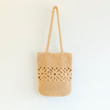 Women’s Crochet Medium Cotton Bag with Floral Design Purse for Boho Everyday Style & Gifts