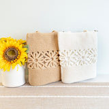 Women’s Crochet Medium Cotton Bag with Floral Design Purse for Boho Everyday Style & Gifts