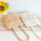 Women’s Crochet Medium Cotton Bag with Floral Design Purse for Boho Everyday Style & Gifts