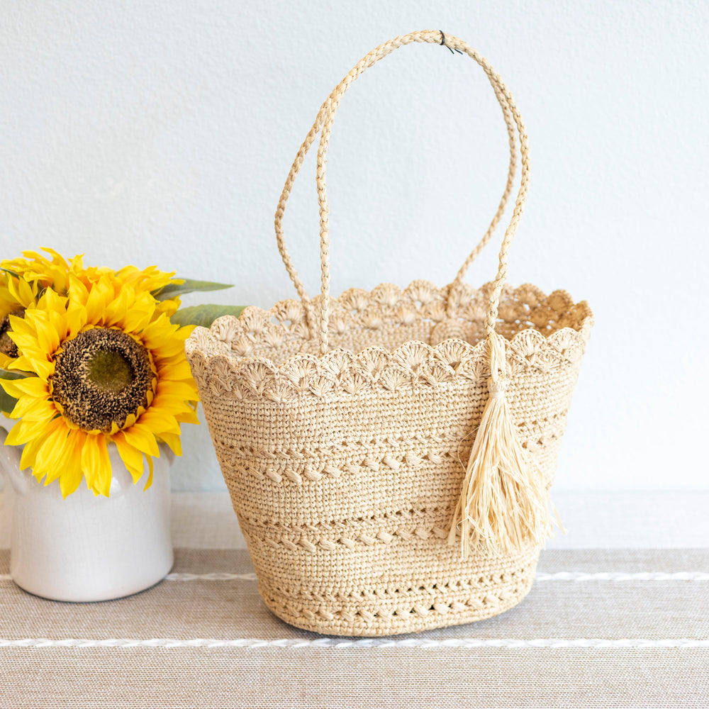 Damen Sommer Raffia Korbtasche Umhängetasche für Strand, Urlaub & Sommer-Outfits