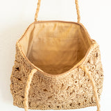 Women’s Straw Woven Tote with Floral Design for Beach, Vacation & Summer Outfits