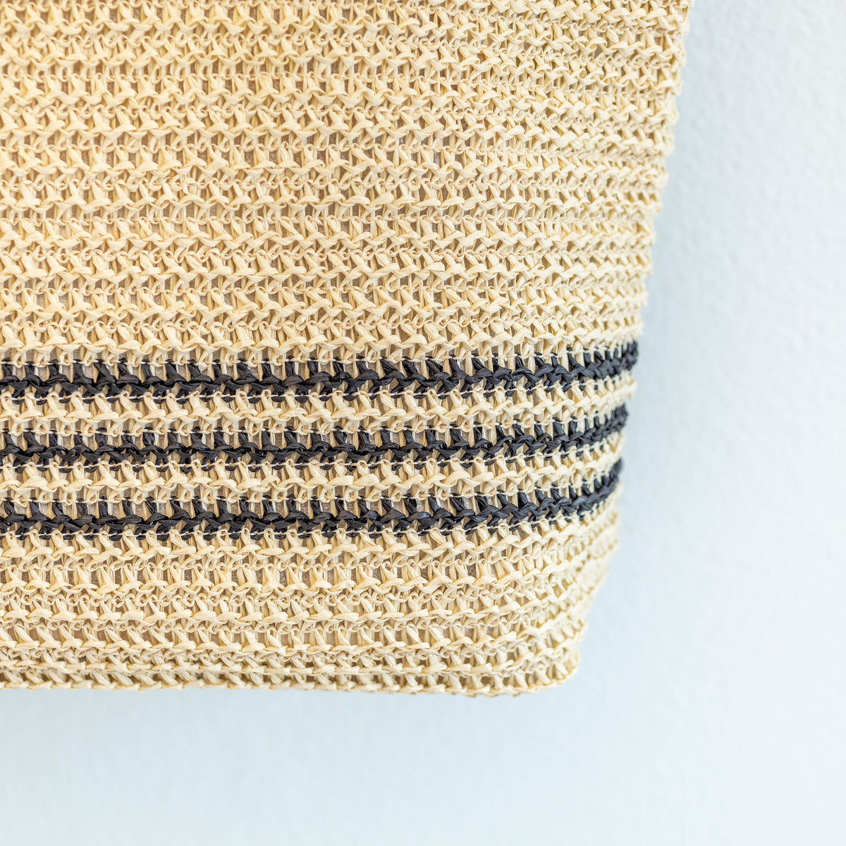 Women’s Striped Large Straw Woven Tote for Beach, Vacation & Summer Outfits