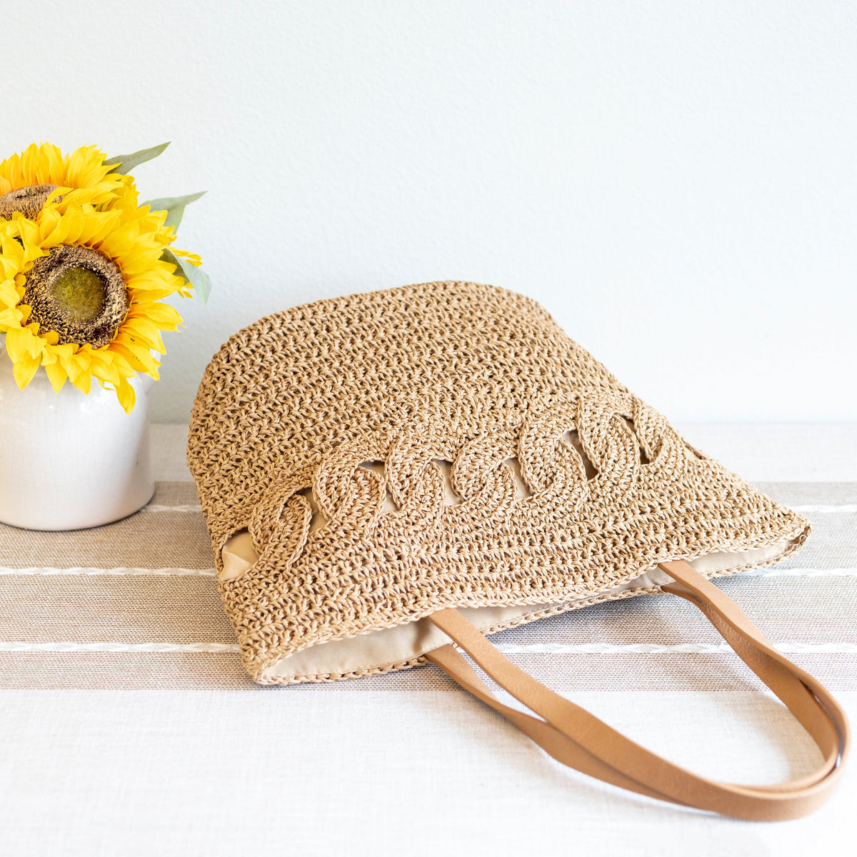 Women’s Beach Straw Woven Tote Bag for Beach, Vacation & Summer Outfits