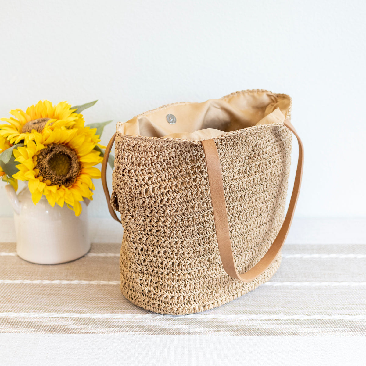 Women’s Beach Straw Woven Tote Bag for Beach, Vacation & Summer Outfits