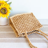 Women’s Top Handle Raffia Straw Handbag with Floral Designs Tote Bag for Beach, Vacation & Summer Outfits