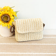 Women’s Straw Woven Messenger Bag with Flap for Beach, Vacation & Summer Outfits
