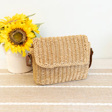 Women’s Straw Woven Messenger Bag with Flap for Beach, Vacation & Summer Outfits