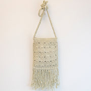 Women’s Crochet Cotton Handmade Bohemian Tassel Beach Small Bag Tote Bag for Boho Everyday Style & Gifts