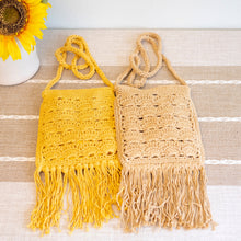 Women’s Crochet Cotton Handmade Bohemian Tassel Beach Small Bag Tote Bag for Boho Everyday Style & Gifts