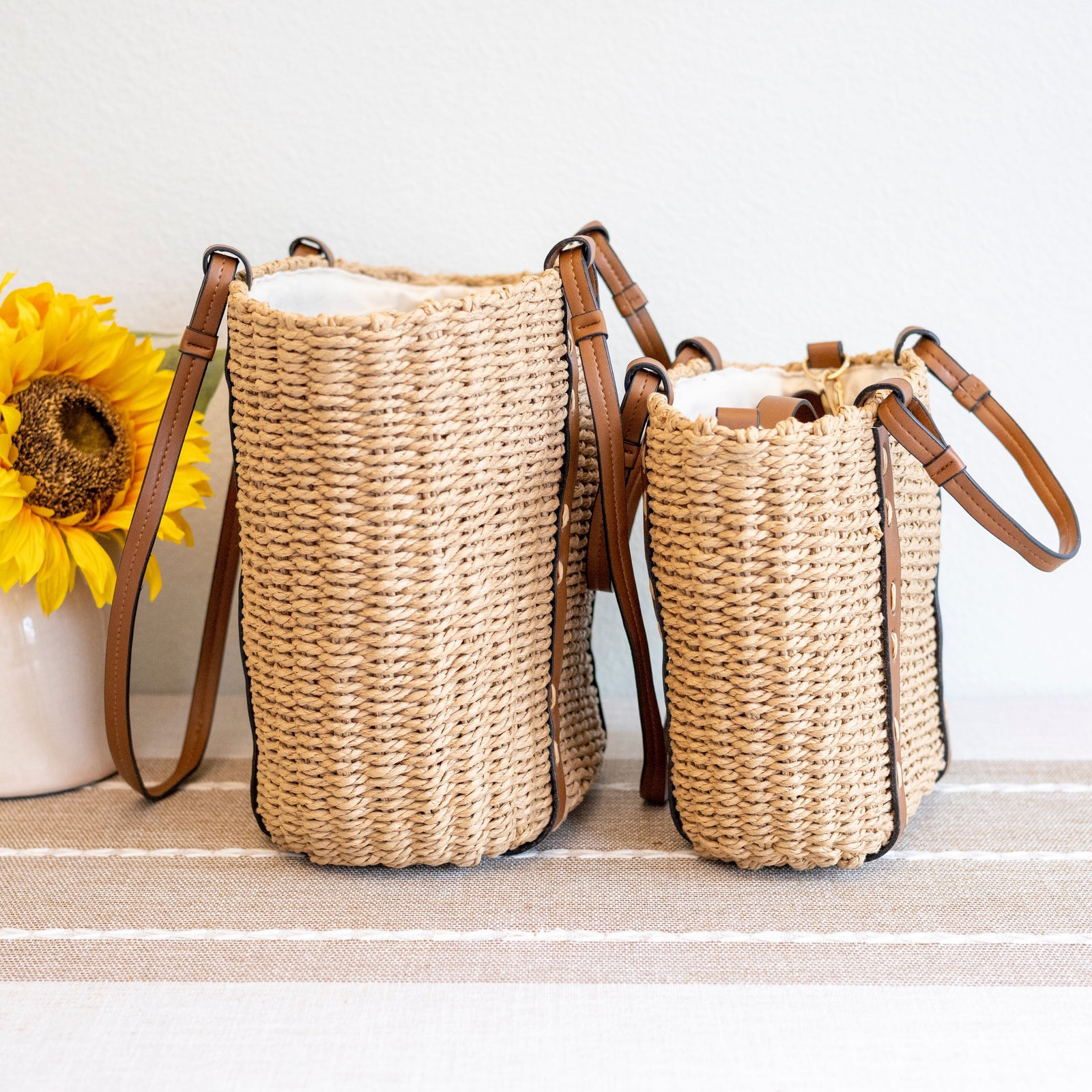 Women’s Beach Straw Woven Tote Bag for Beach, Vacation & Summer Outfits