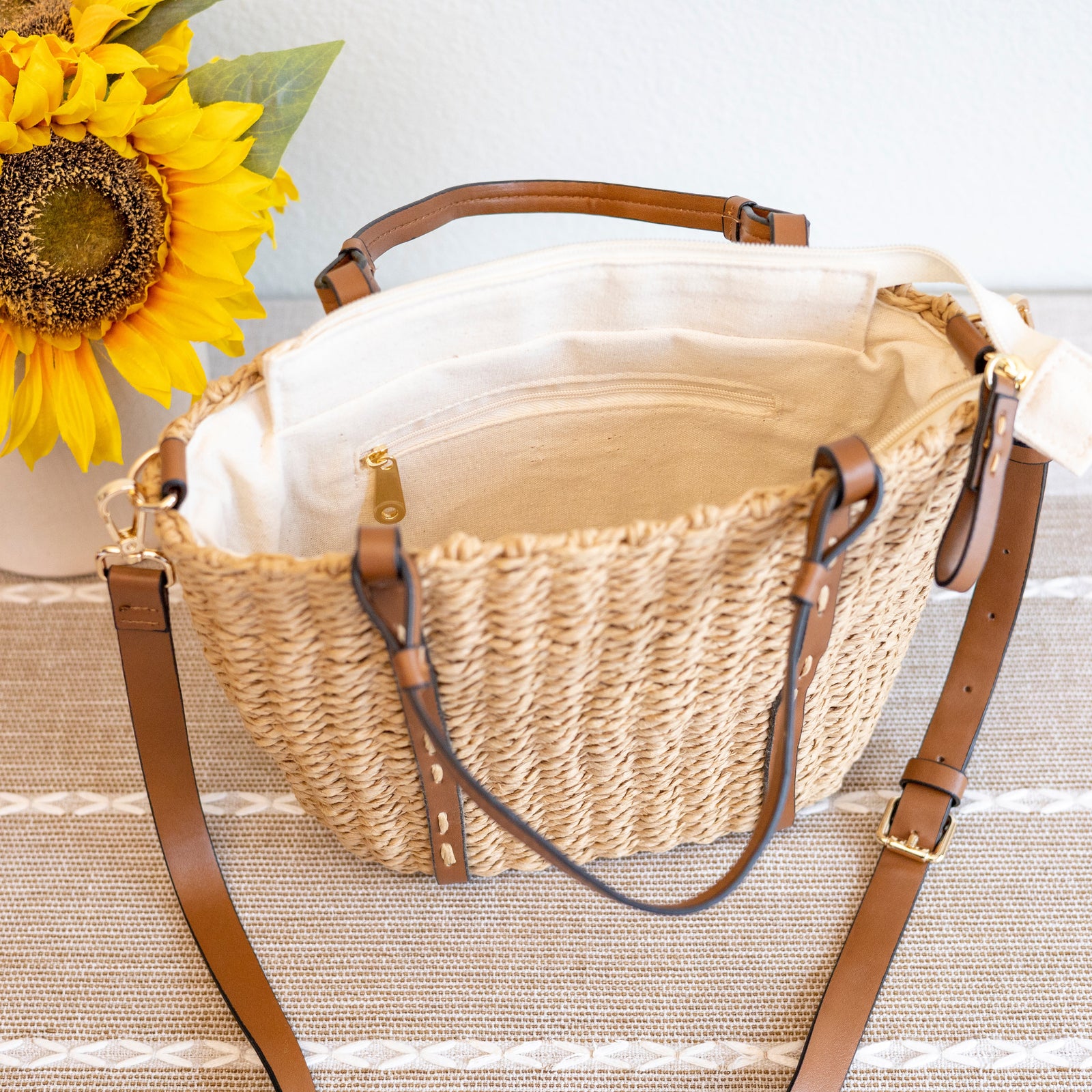 Women’s Beach Straw Woven Tote Bag for Beach, Vacation & Summer Outfits