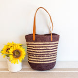 Women’s Soft Raffia Woven Summer Straw Tote with Genuine Leather Straps for Beach, Vacation & Summer Outfits