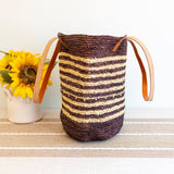 Women’s Soft Raffia Woven Summer Straw Tote with Genuine Leather Straps for Beach, Vacation & Summer Outfits
