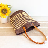 Women’s Soft Raffia Woven Summer Straw Tote with Genuine Leather Straps for Beach, Vacation & Summer Outfits
