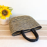 Women’s Raffia Summer Beach Striped Straw Tote Bag for Beach, Vacation & Summer Outfits