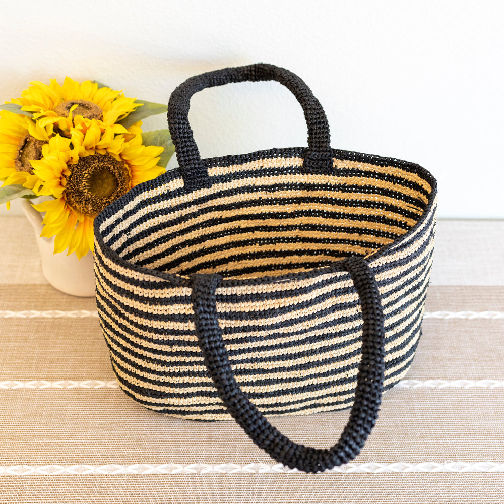 Women’s Raffia Summer Beach Striped Straw Tote Bag for Beach, Vacation & Summer Outfits