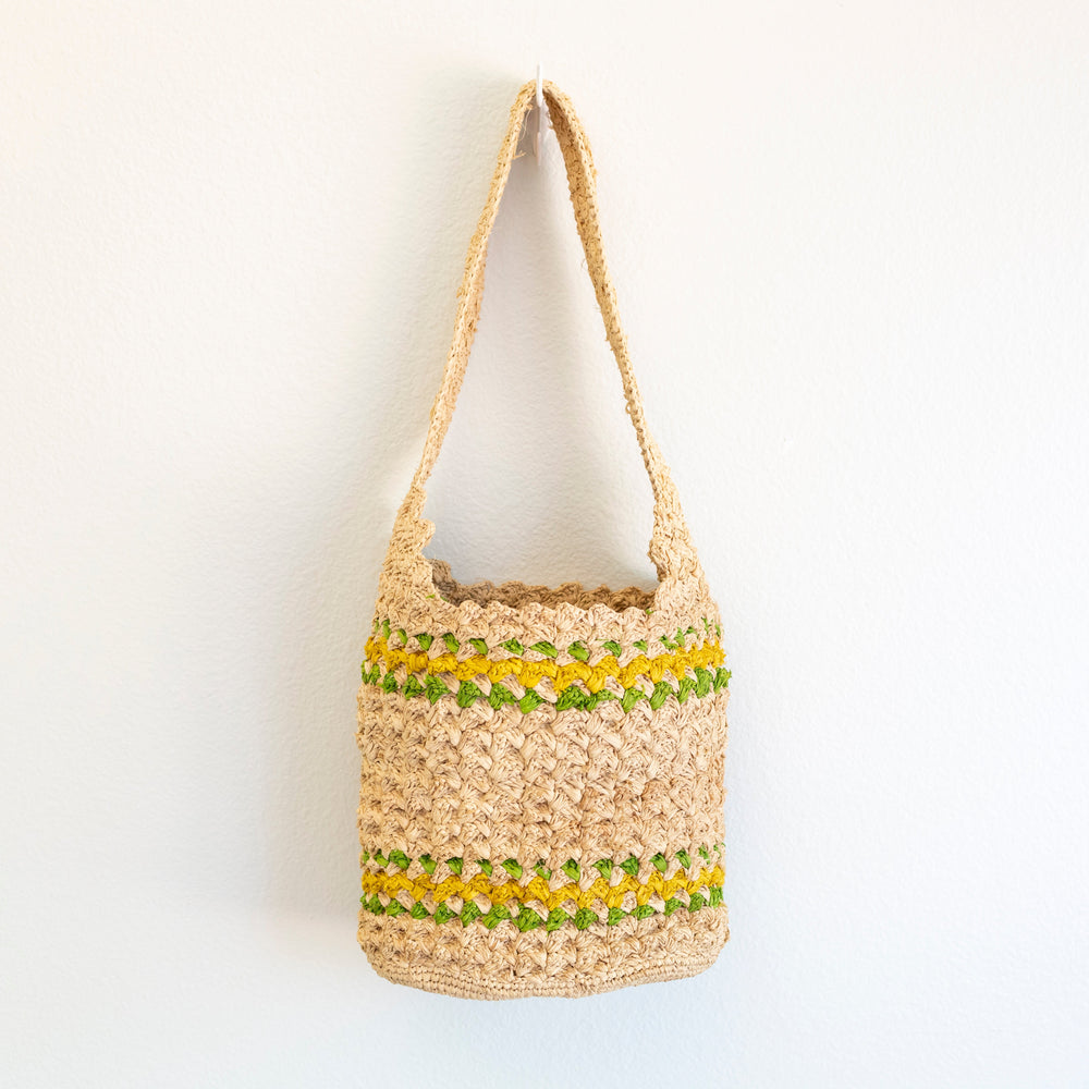 Damen-Raffia-Korbtasche mit langem Riemen für Strand, Urlaub und Sommer-Outfits