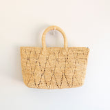 Women’s Hand Woven Raffia Top Handle Beach Bag for Beach, Vacation & Summer Outfits