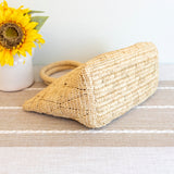 Women’s Hand Woven Raffia Top Handle Beach Bag for Beach, Vacation & Summer Outfits