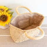 Women’s Hand Woven Raffia Top Handle Beach Bag for Beach, Vacation & Summer Outfits