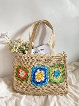 Women’s Granny Patch Large Straw Summer Tote for Beach, Vacation & Summer Outfits